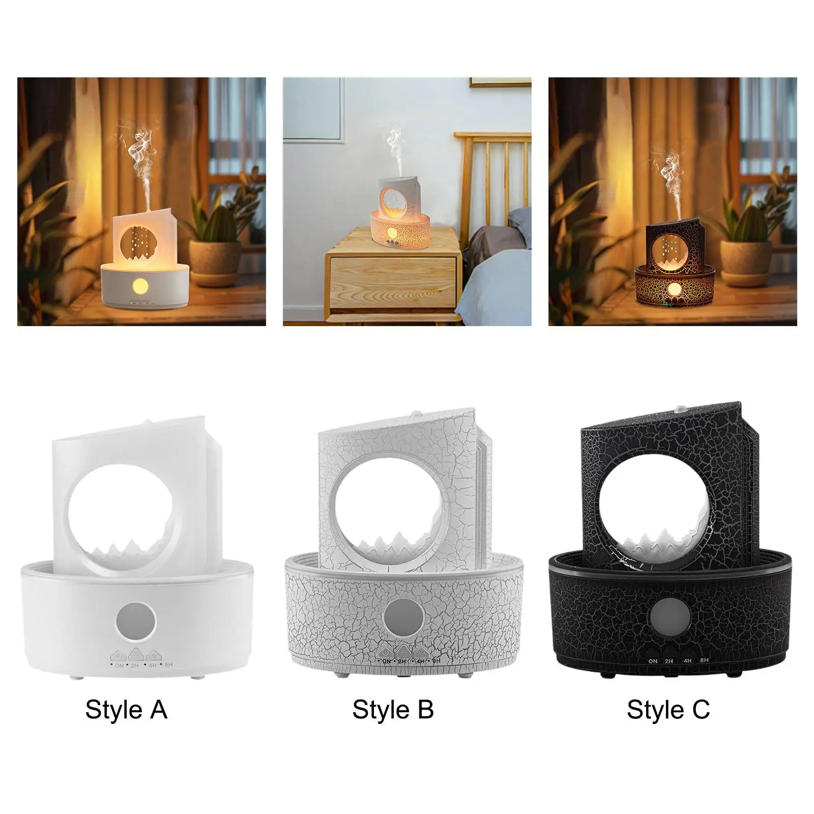 Essential Oil Diffuser Decor Waterless Auto Shut Off Noiseless Portable Air Humidifier for Bedroom Bedside Office Tabletop Yoga