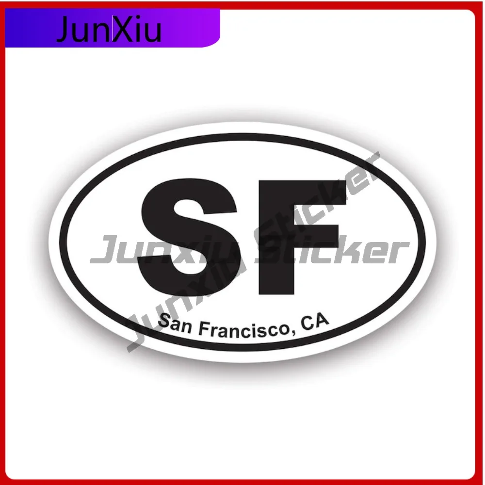 

Oval Sf San Francisco Sticker Creative Decals Golden Gate California Ca Cali Auto Decor Car Sticker Vinyl Decal Waterproof