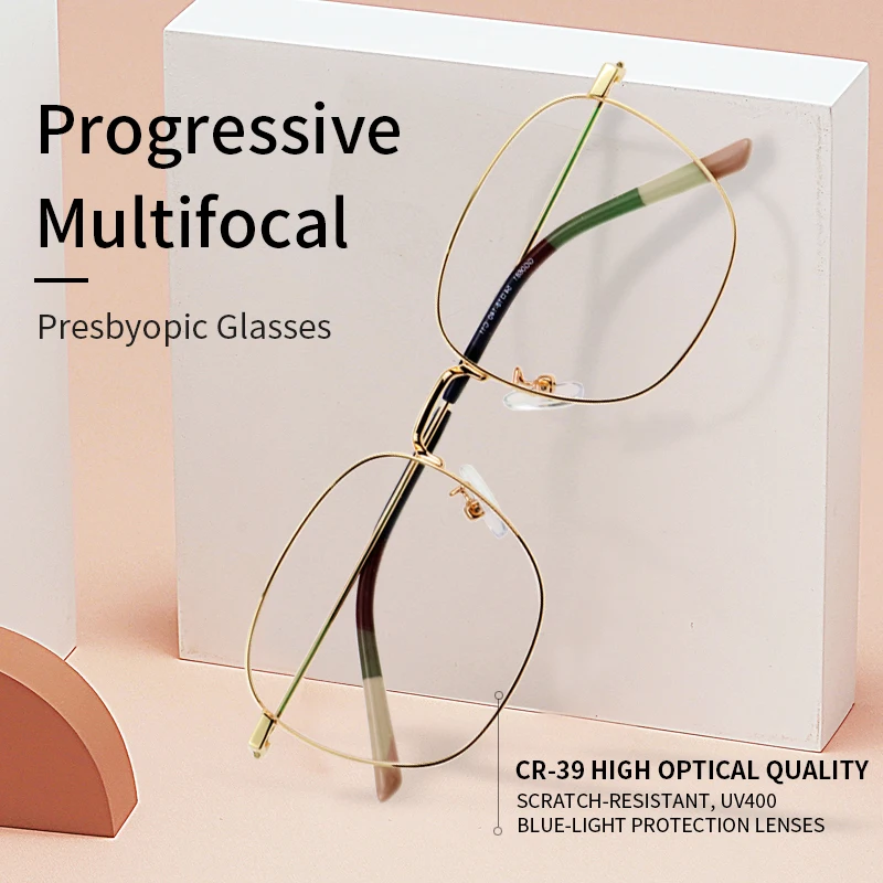 

Progressive Reading Glasses Women Durable Anti Blue Light Lens Anti Eyestrain/UV Far and Near Dual-use