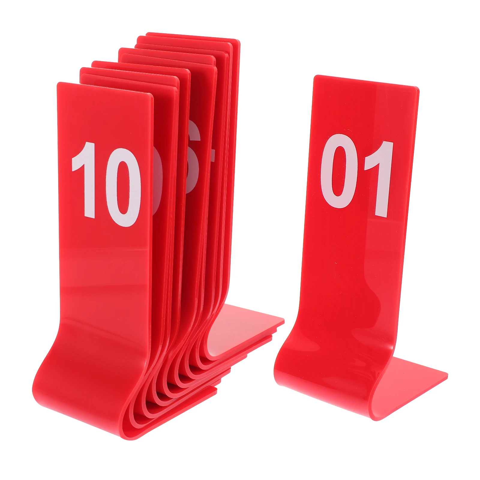 

10 Pcs Digital Table Number Plates Acrylic Restaurant Markers Compact Double Sided Reusable Numbers for Tables Weddings Hotels