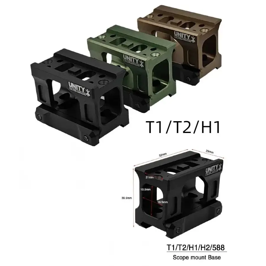 Outdoor Tactical Unity Fast Heightening Bracket Riser Mount for Aimpoint CompM5s CompM5b T2 ROMEO5 and Duty RDS  for 20mm Rail