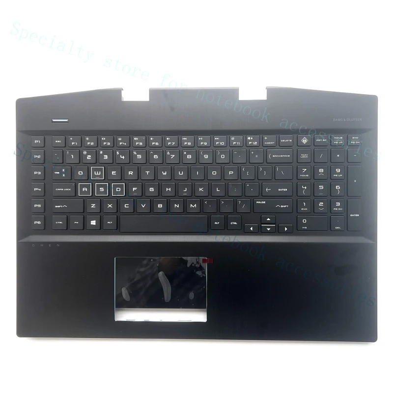 

Подставка для рук A+ с клавиатурой с подсветкой и тачпадом, черная, для HP Omen Plus 17-CB 17-CB0020NR