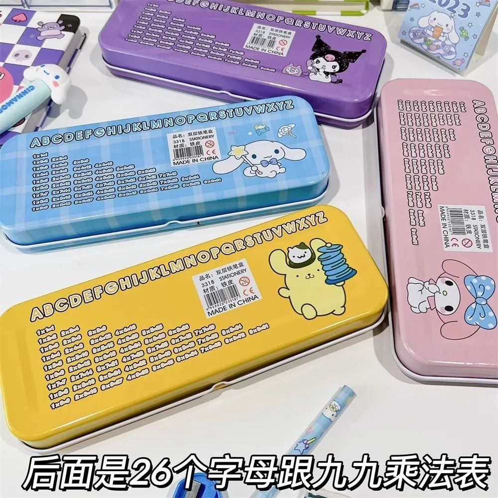 Imagem -02 - Sanrio Cartoon Papelaria Pen Box para Crianças Melodia Kuromi Hello Kitty Cinnamoroll Pochacco Pencil Box Atacado