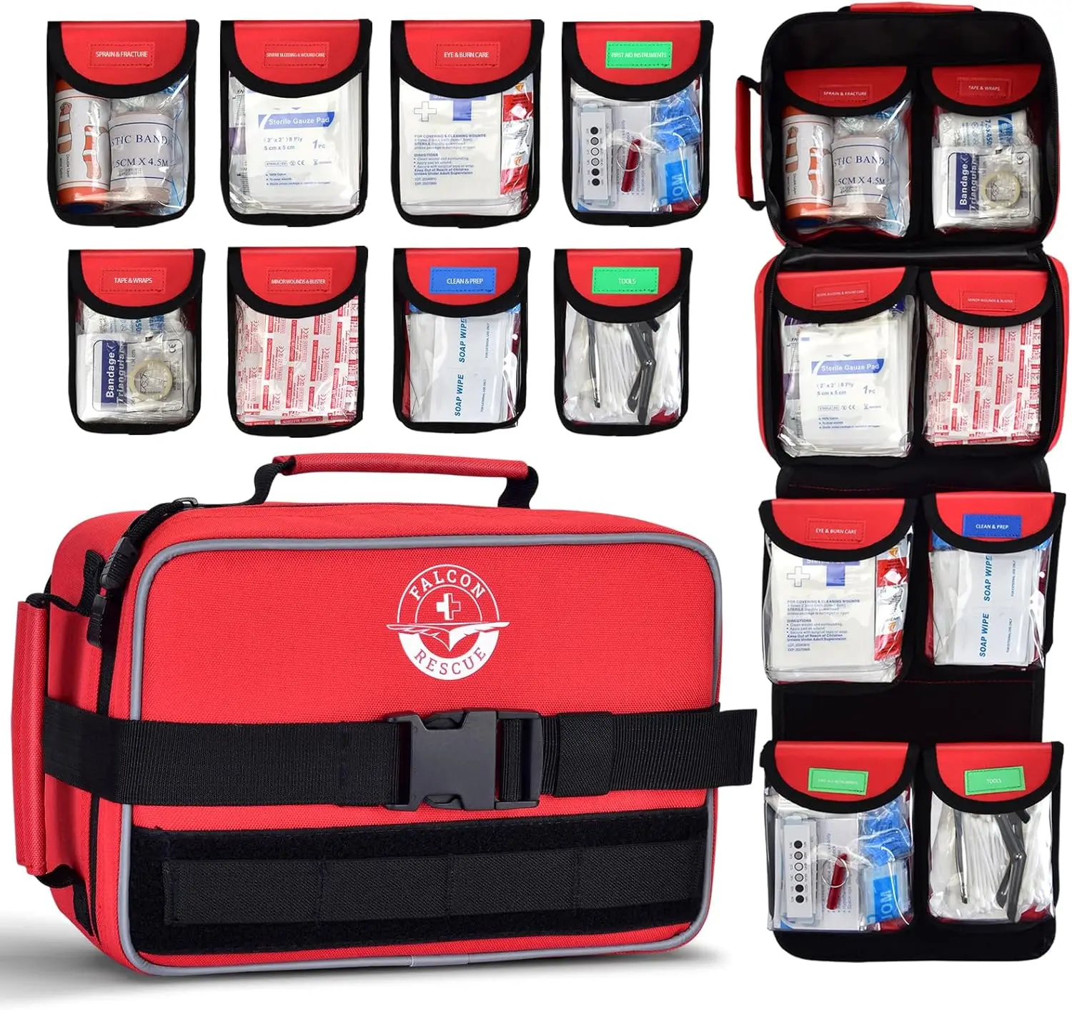 

Premium 418-Piece First Aid Kit for Home, Car, Boat & Outdoor Emergencies, Waterproof Survival Kit