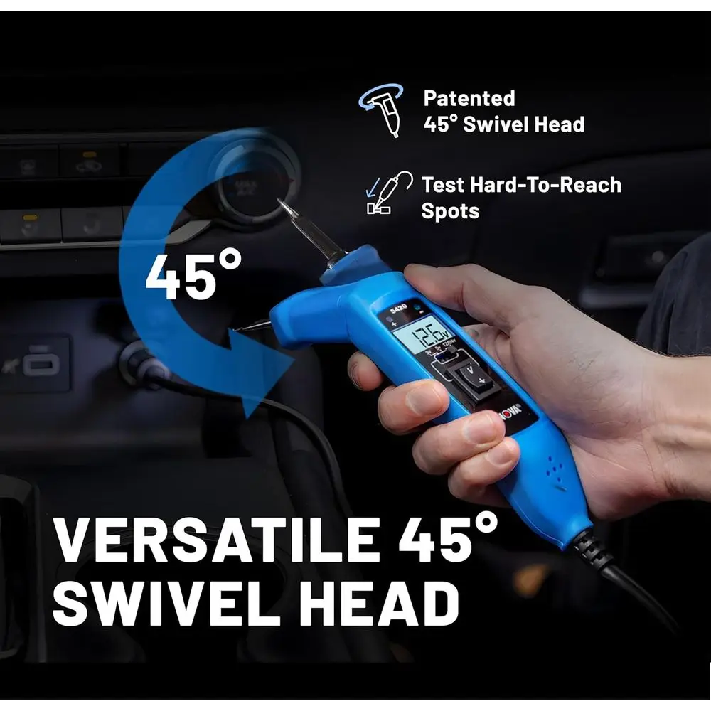 Power Circuit Tester Automotive 45° Swivel Relay Battery Circuit Diagnostics Age Tester Multimeter Relay Tester Short Circuit In