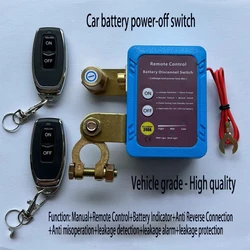 Wireless Dual Remote Remote Battery Disconnect Switch 12V 240A Kill Power Shut Off Switch Remote Control Switch For Auto