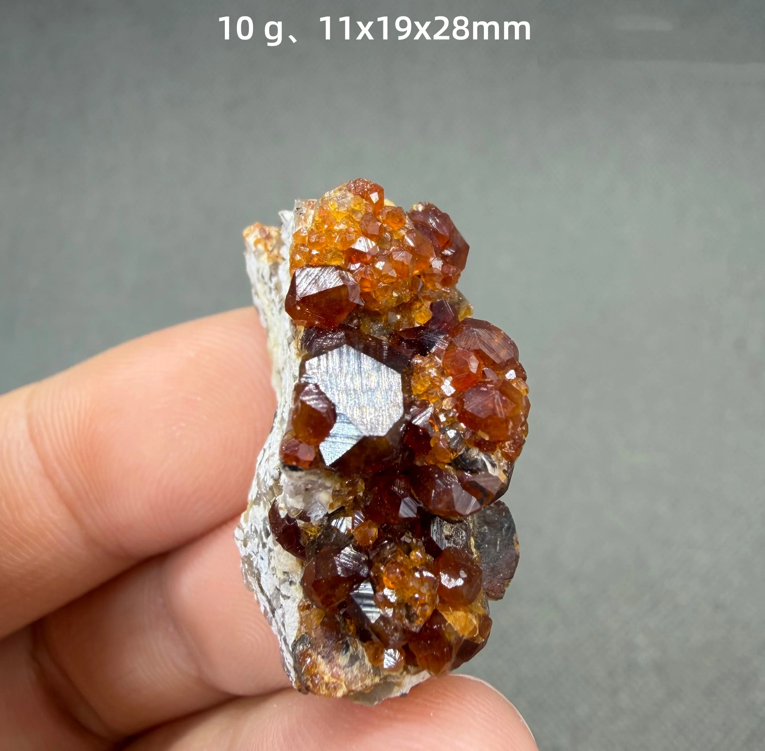 Natural garnet crystal mineral specimen + healing quartz crystals and stones rock gemstone