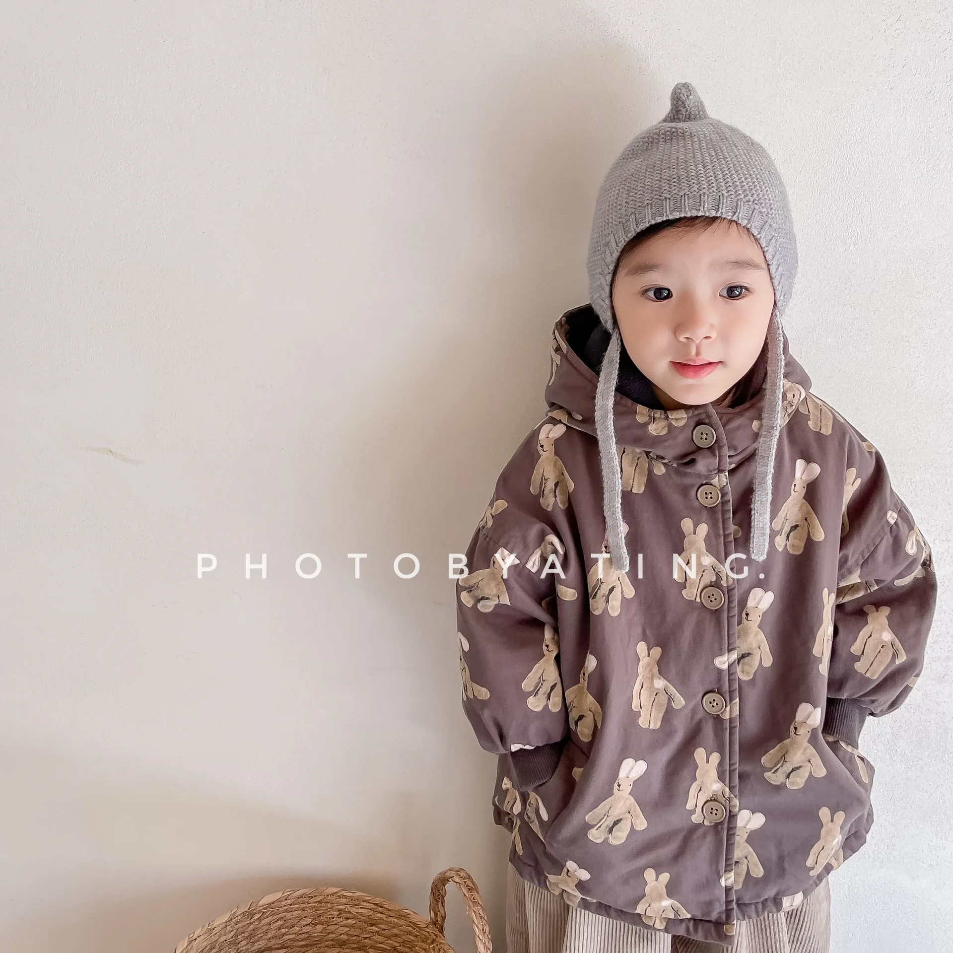Girls Coat 2026 Autumn and Winter New Children's Clothing Korean Wind Girl Baby Cotton Printed Down Jacket Casual Simple Daily
