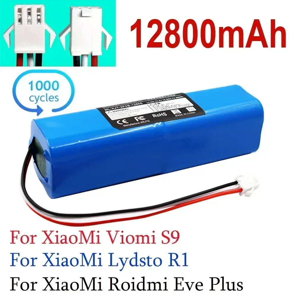 NEW2025 Replacement For XiaoMi Lydsto R1 Roidmi Eve Plus Viomi S9 Robot Vacuum Cleaner Battery Pack Capacity 12800mAh Accessorie