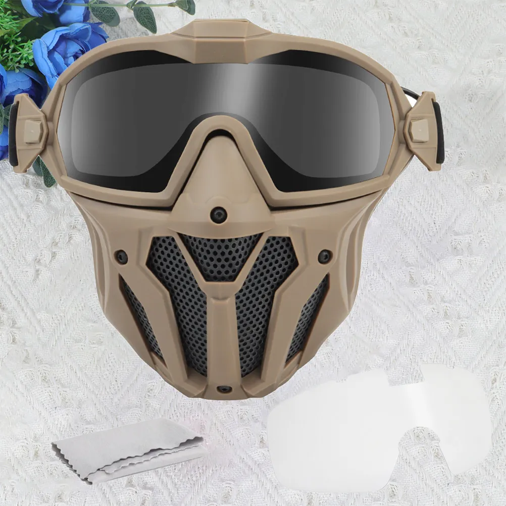 

1Set Anti Mask Outdoor Game Mask Breathable Uv Protection Goggles Detachable Mini Fan Motorcycle Cycling Skiing