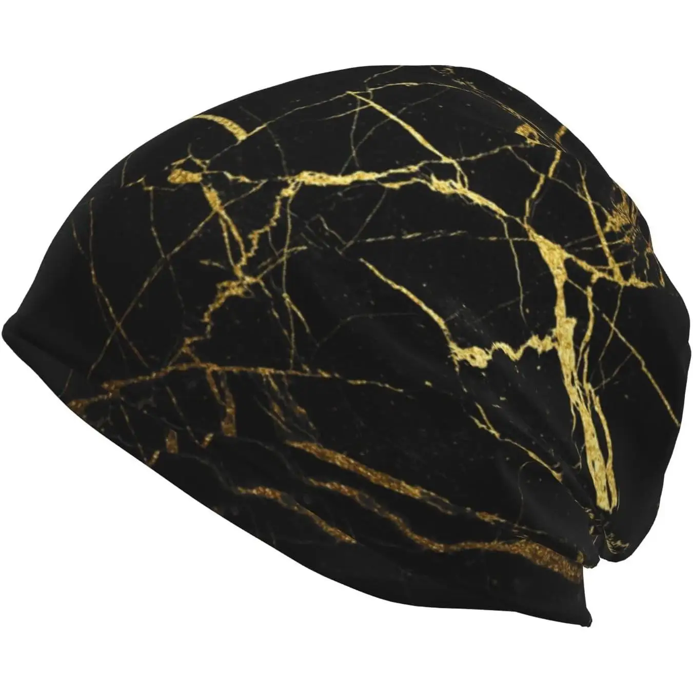 

Black And Gold Background Print Knit Hat Funny Beanie Hat Warm Skull Cap Adult Slouchy Headwear for Women Men