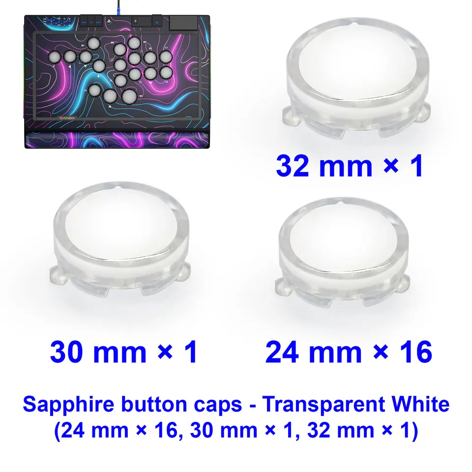 QANBA SAPPHIRE S1 Button Cap Arcade Joystick Set