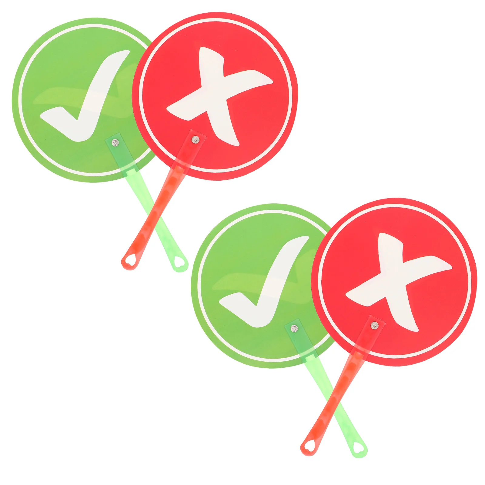 

4Pcs Interactive Handheld Answer Paddle Lightweight Plastic Dual Sided Reusable Teaching Game Paddle Kindergarten Classroom