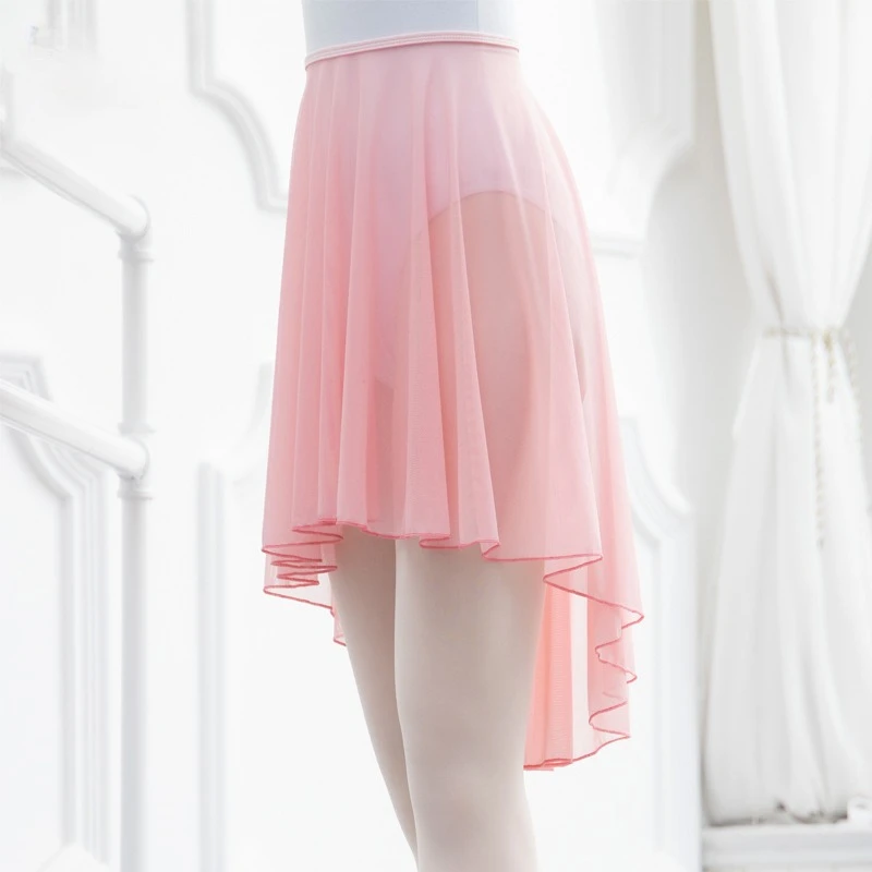 women's-pull-on-dance-skirt-elastic-waist-irregular-practice-skirt-adult-knee-length-long-printed-mesh-ballet-dress