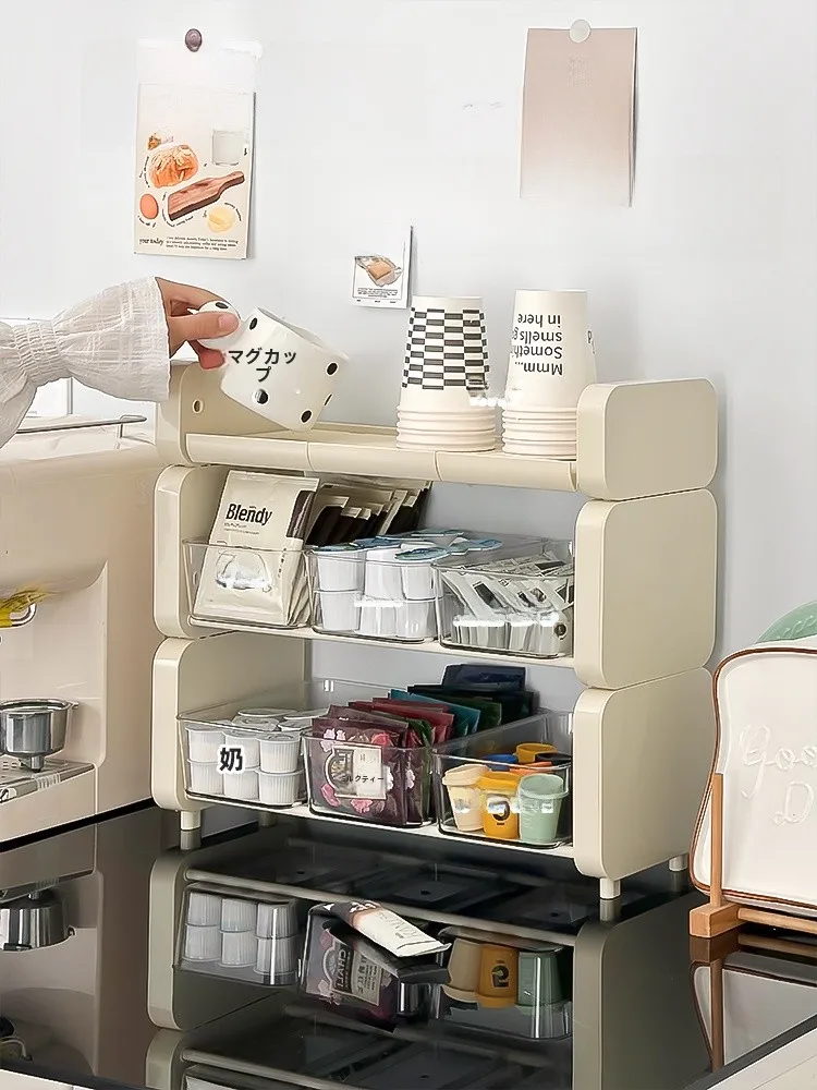 

Многоуровневый настольный органайзер для чайных пакетиков и кофейных чашек в скандинавском стиле, пластиковый, для кухни, обеденного стола и гостиной