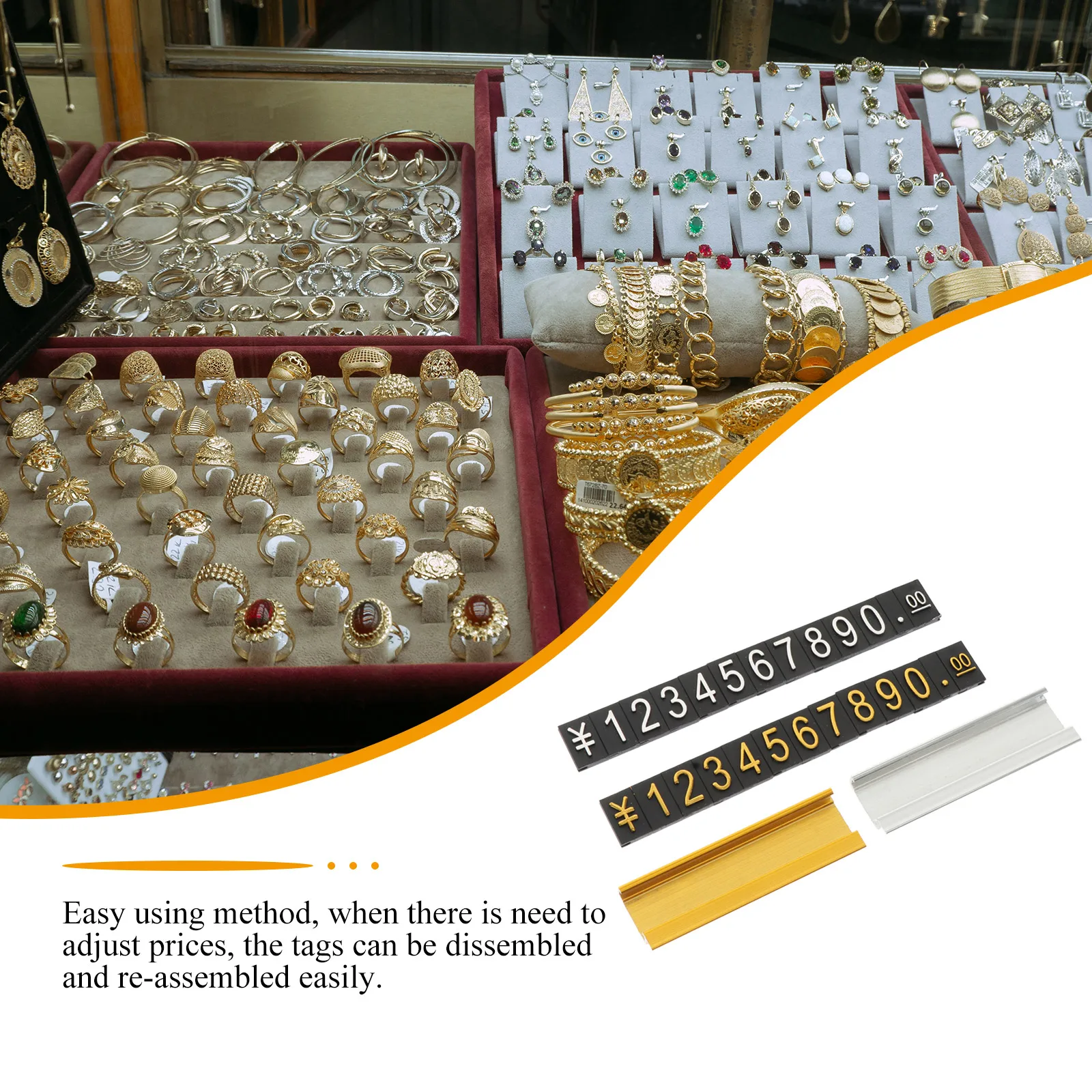 

10pcs Adhesive Tags Vegetable Number Display Signs Aluminum Alloy Shopping Mall Store Supplies Price Label Signs Supermarket
