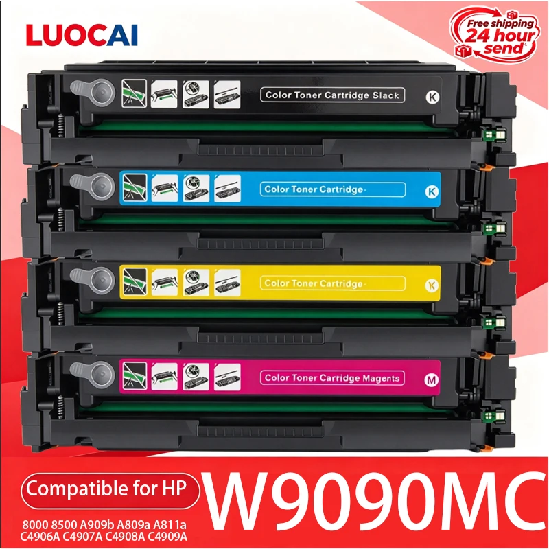1Piece W9090MC Toner Cartridge Compatible for HP Color LaserJet E45028dn/MFP E47528f Printer with Chip Standard Capacity