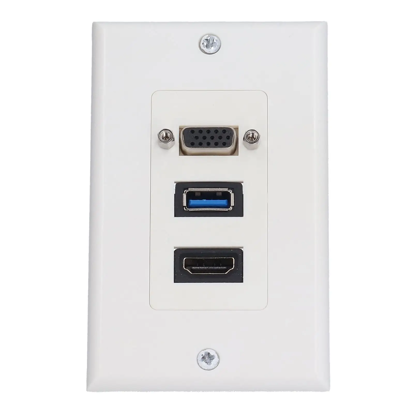 Multimedia Wall Socket Panel with VGA Composite Video Ports for home Theater for electrician Use