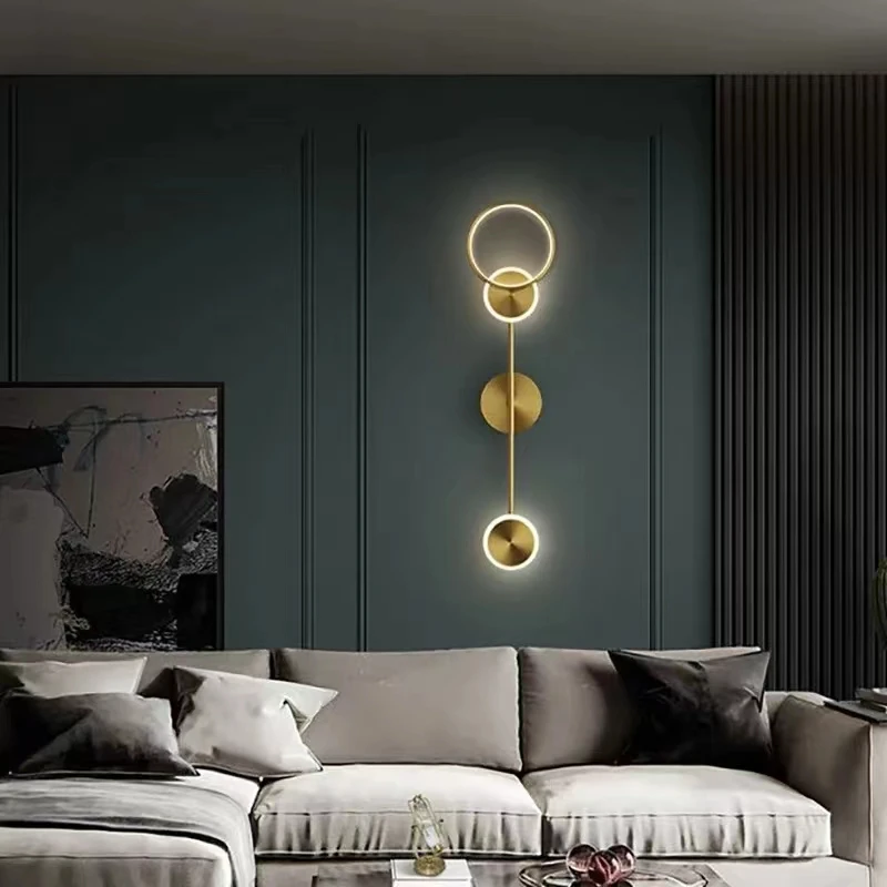 Modern Led Wall Lamp Nordic Luxury Bedroom Living Room Loft Aisle Indoor Wall Light Plated Gold Creative Wall Decororation Lamps