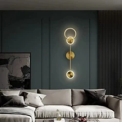 Modern Led Wall Lamp Nordic Luxury Bedroom Living Room Loft Aisle Indoor Wall Light Plated Gold Creative Wall Decororation Lamps