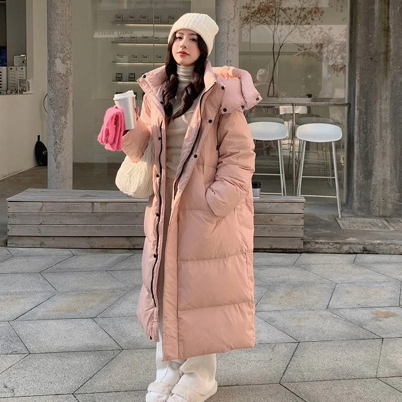 

2023 New Women Down Cotton Coat Winter Jacket Female Mid-length Hooded Parkas Cultivate One's Moral Character Outwear Overcoat