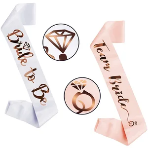 Sash -Satin für einzelne Party -Abschieddekoration, rosa Gold, Braut, Mädchenhenne, Hochzeit, Brautdusche, Dekoration, 1 Set, 1 Set 8 Hauptverkaufsfakten Bad Single Bad - №4