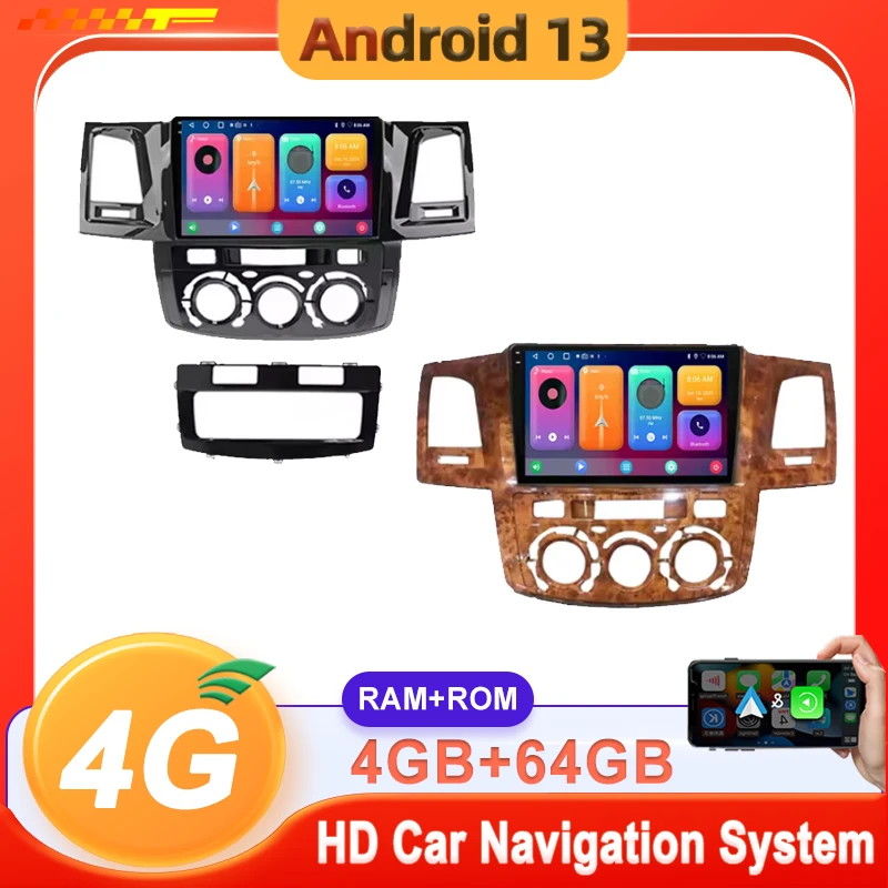 

9 inch Android 14 Car Radio For Toyota Fortuner HILUX Revo Vigo 2008-2014 GPS Navigation No 2din DVD Stereo Head Unit Dash Cam