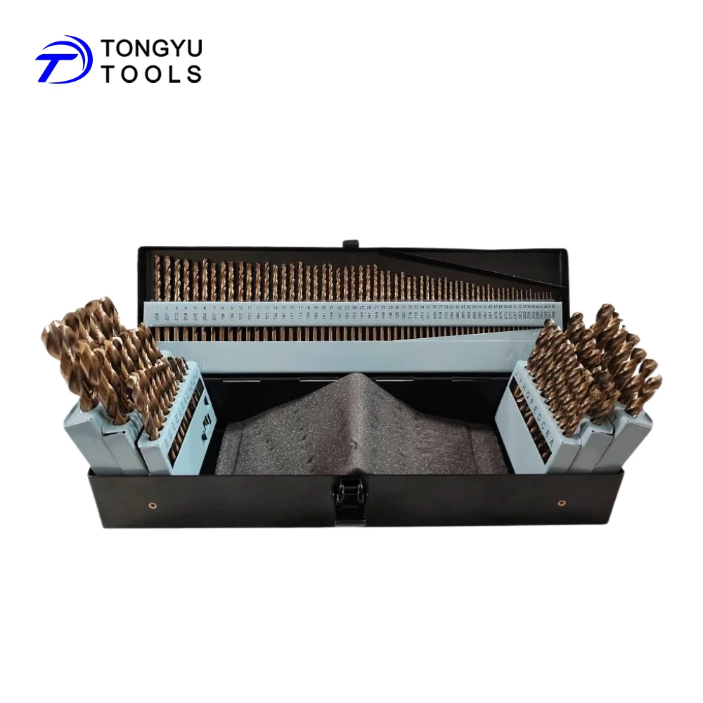 115Pcs M35 Cobalt Drill Bit Set for Stainless Steel Hardened Metal Alloy Industrial Metalworking High Speed Steel HSS Twist