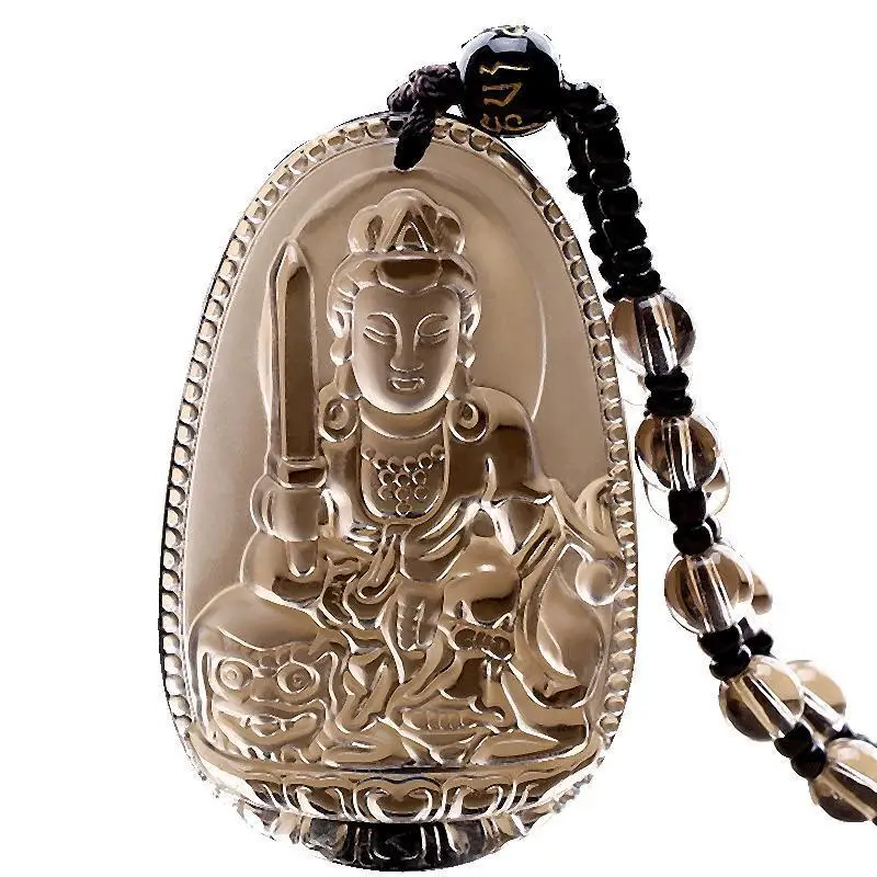 UMQ Natural Obsidian Buddha Ice Zodiac Pendant Manshu Bodhisattva Big Day Buddha Couple Necklace