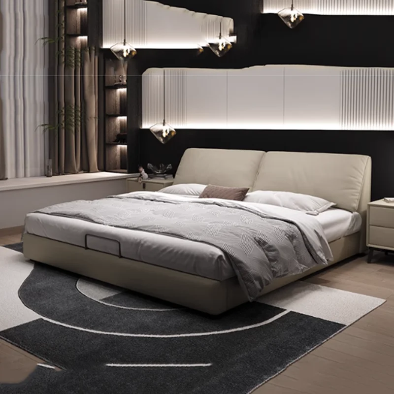 

Space Saving Sleeping Bed Modern European Design Luxury Bedroom Bed King Size Floor Headboards Camas De Casal Unique Furniture
