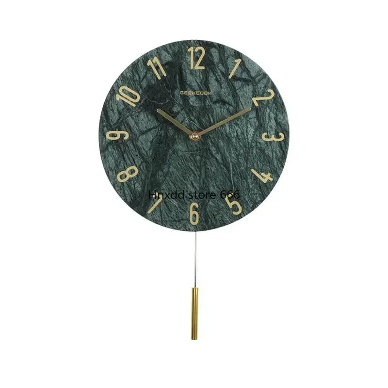 Household simple wall clock marble watch silent swing clock