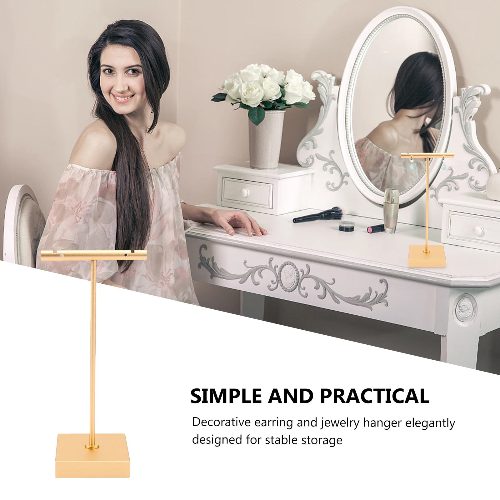 

Earring Display Stand Holder Clear for Jewelry Earrings Shelf Counter Show Rack T-shaped Bracelet