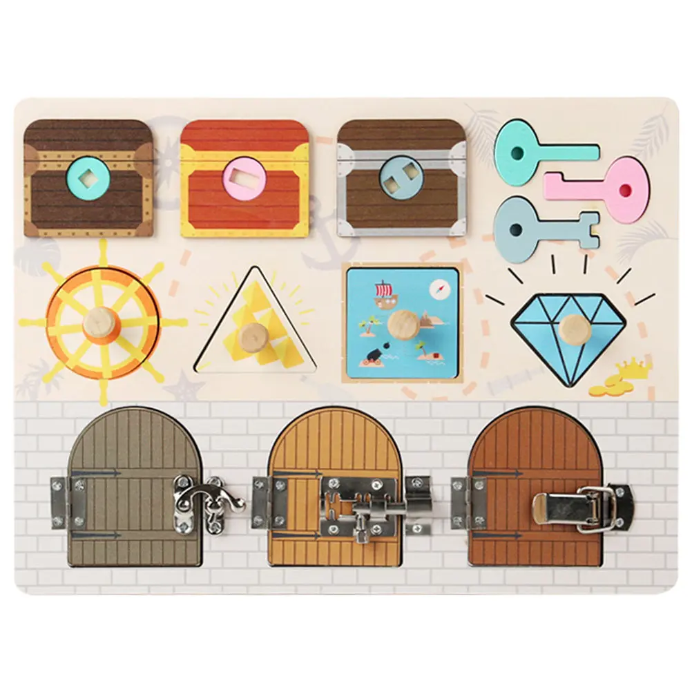 

Wooden Busy Board For Toddlers Sensory Learning Early Educational Puzzle Matching Game Kids Activity Board Infant Push