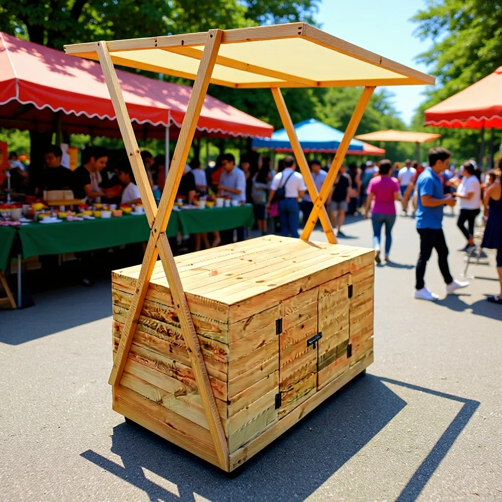 Solid wood mobile trucks, scenic parks, tourist stalls, foldable and movable