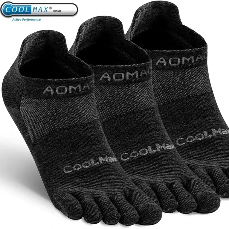 

Toe Socks for Men and Women Athletic Running Coolmax Five Finger Ankle/Quarter Socks Breathable Quick dry Lightweight, 3 Pairs