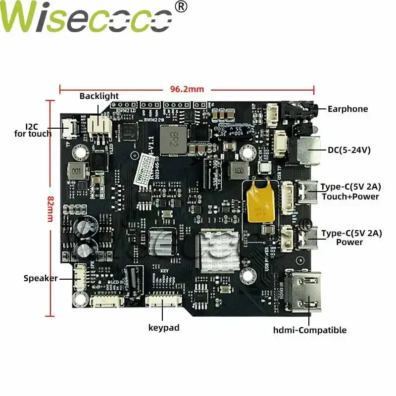 Imagem -03 - Polegada Alto Brilho Tft Lcd Display 2000 Nit Luminance Tela Fhd Ips Painel Ampla Temperatura ao ar Livre Alto-falante Placa de Driver 7