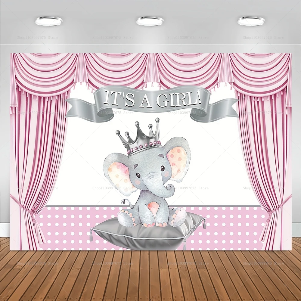 خلفية زهرة فيل وردي ، خلفية حفلة عيد ميلاد تكشف عن نوع الجنس ، لوازم الديكور ، لافتة استحمام الطفل حديثي الولادة ، الأولاد والبنات #3
