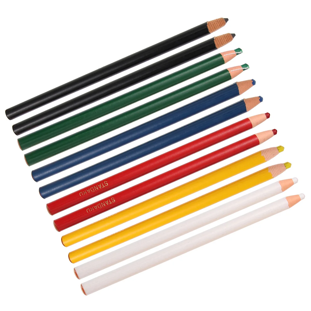 12pcs Peel-Off Multicolor Set For Ceramic Glass Wood Metal Cloth Assorted Colors Include White Black