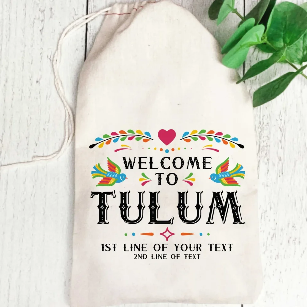 Welcome to Tulum Bags - Custom Gift Bags - Tulum Wedding Favors - Tulum Vacation-Girls Trip Bags - Final Fiesta Bachelorette