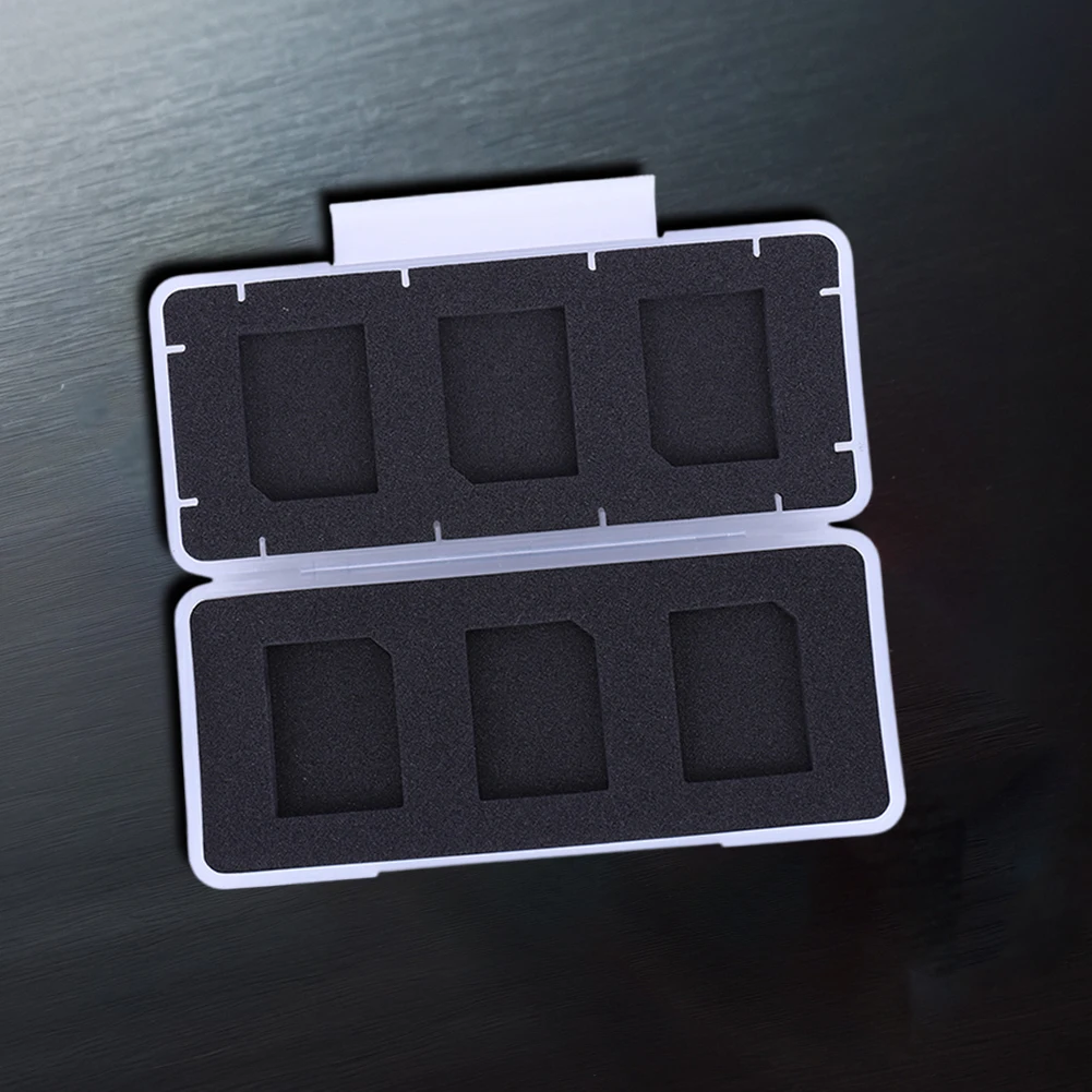 6 in 1 투명 SD 카드 보호 홀더 EVA 폼 정전기 방지 플라스틱 투명 미니 SD 메모리 카드 보호 케이스 SD 카드 케이스