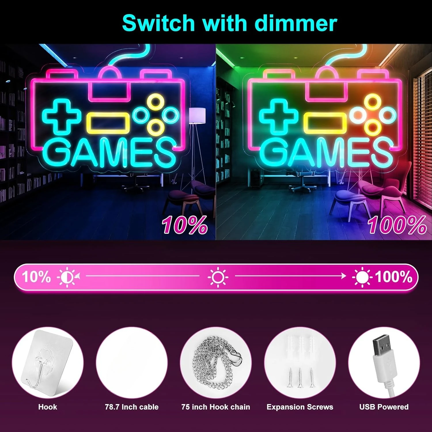 ألعاب النيون USB عكس الضوء LED ضوء النيون لغرفة النوم حفلة بار رجل الكهف لعبة غرفة ديكور المنزل تضيء تسجيل هدية