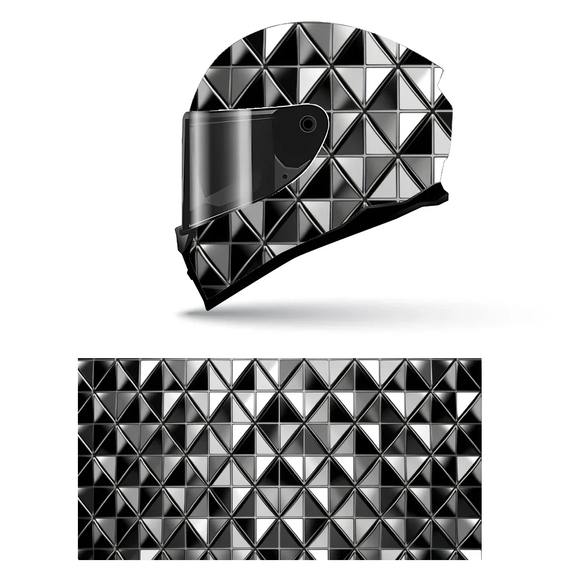 

Металлический треугольник, художественная наклейка на полный шлем, мотоциклетный шлем, гоночная графическая наклейка, виниловая пленка, декоративная наклейка на шлем