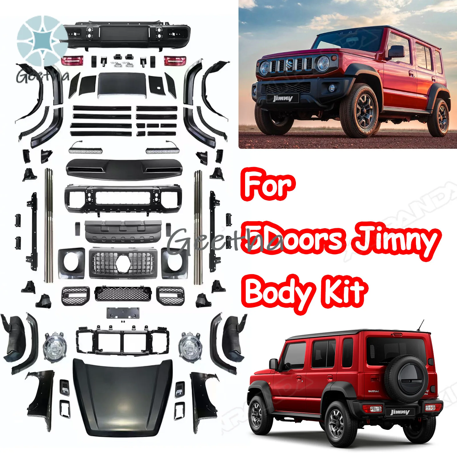 

Для Suzuki Jimny Body Kit ANG Style 5-дверные аксессуары JC74 5 дверей 2023 2024 4X4 Обвесы для внедорожников