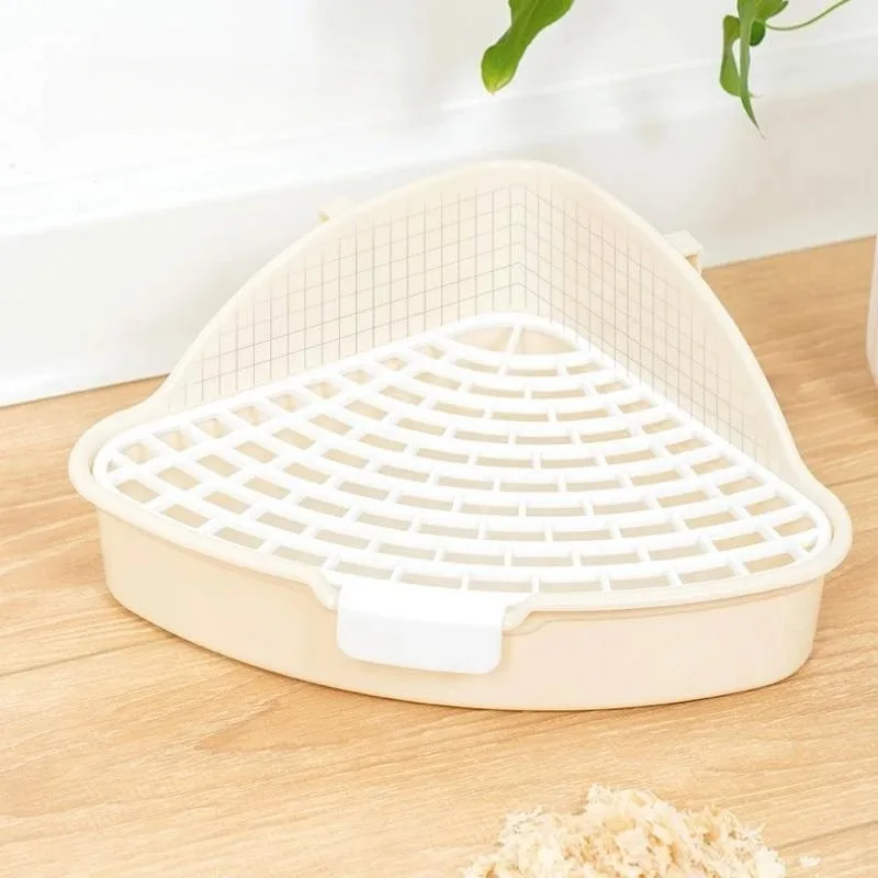 Rabbit Litter Tray Toilet Animal Potty Trainer Bunnies Corner Toilet Box for Ferret Hamster Dragon Cat Guinea Pig Dutch Supplies