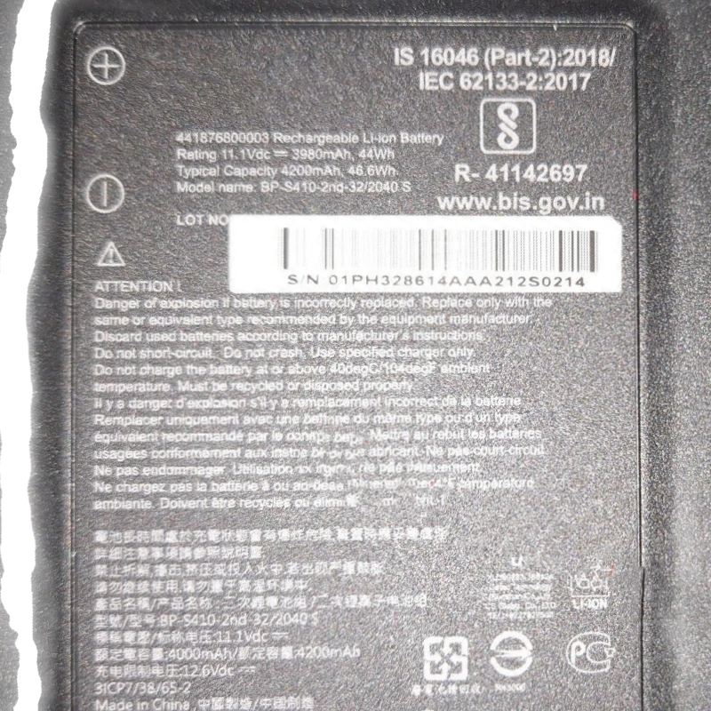 RozFaro Getac S410 세미 러기드 GBM6X2 용 노트북 배터리, BP-S410-2nd-32, 2040 BP-S410-Main-32, 2040 S 441876800003 242876800003