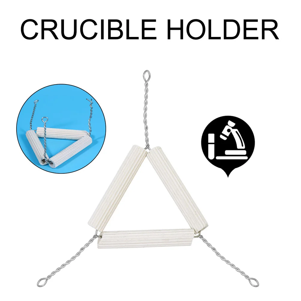 

10 Pcs Mud Triangular Crucible Stand Teaching Equipment Pipeline Tool Experimental Apparatus White Holder Triangle