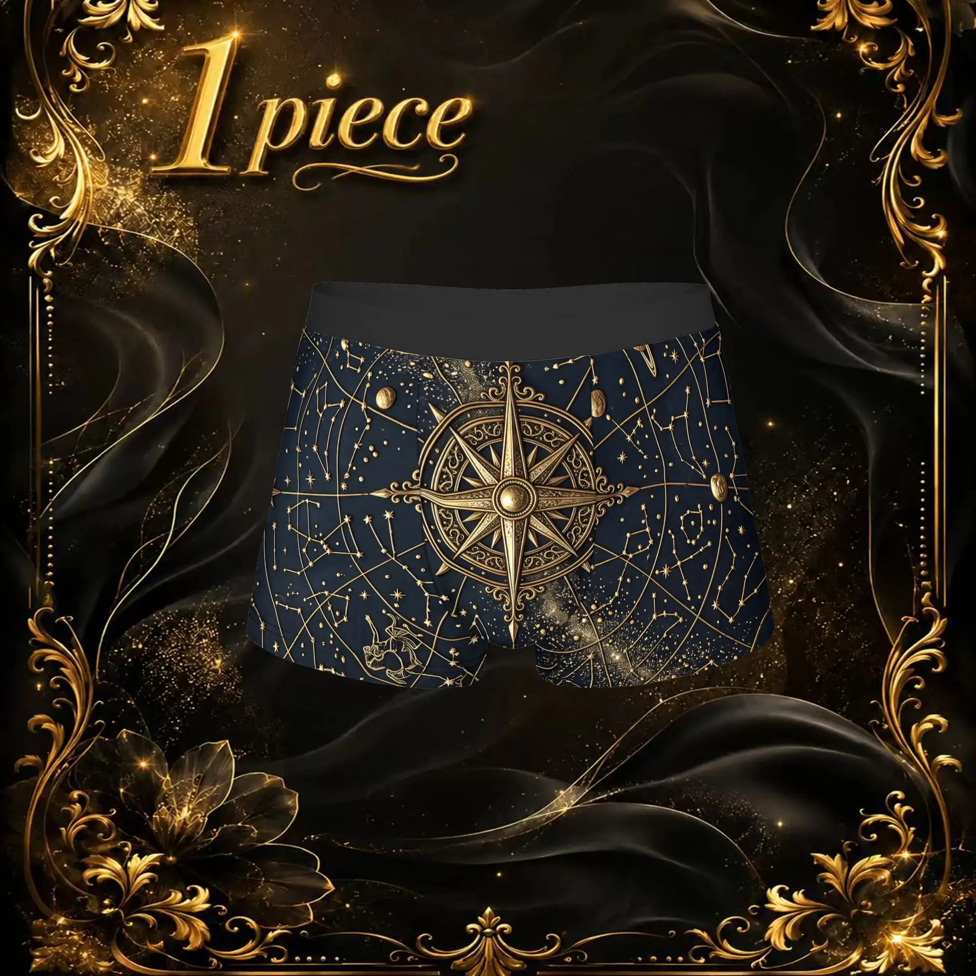 1pc Vintage Ancient Astrology Constellation Print Underpants Breathbale Panties Male Underwear Comfortable Shorts Boxer Briefs
