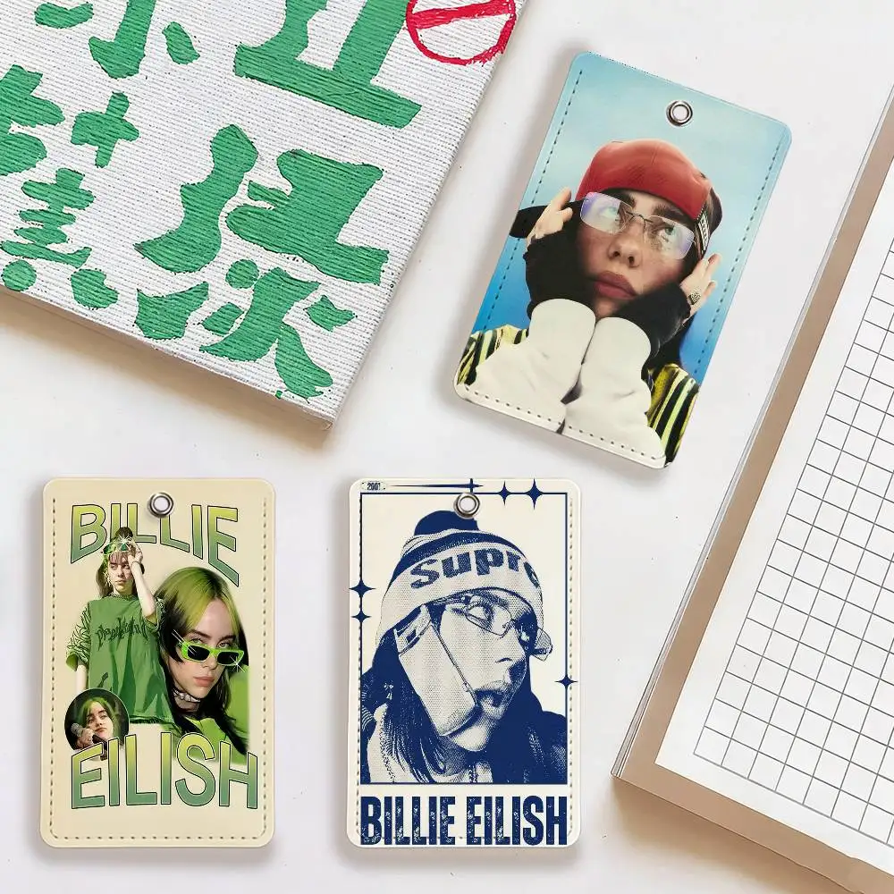 

Держатель для карт Billie Eilish для мужчин и женщин, универсальный антикоррозийный брелок из искусственной кожи, доступ к падению, кольцо для ключей