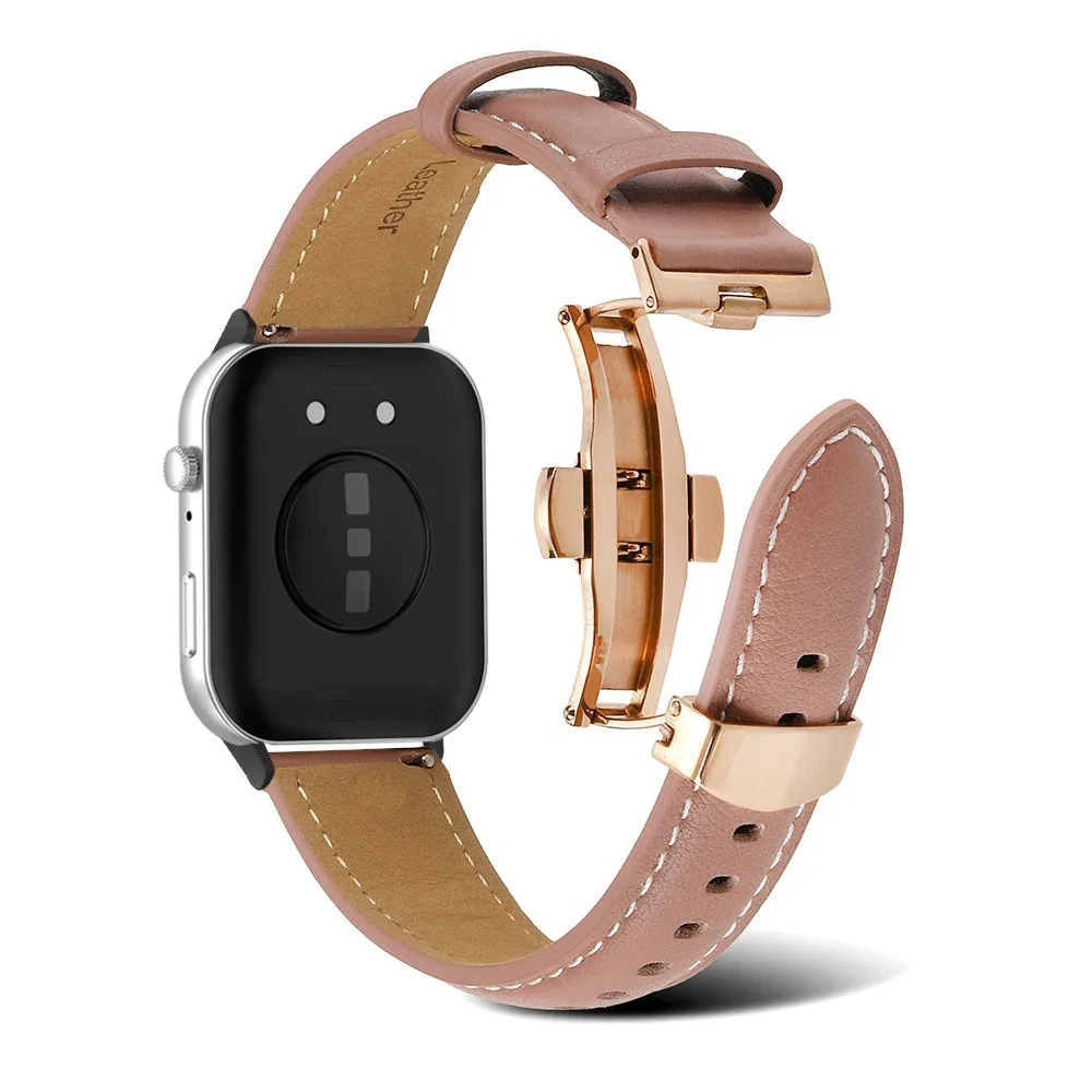 Cinturino in pelle per Huawei Watch Fit 3/Fit 4/Fit 4 pro Cinturino con fibbia a farfalla in metallo per orologio Fit 4/Fit 4 pro Band Accessori