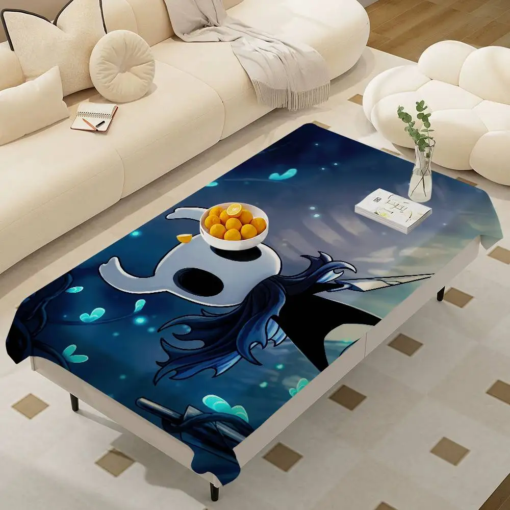 Hollow K-Knight Game Table Stain Resistant Decorative Washable Polyester Tablecloths for Dining Table Parties and Wedding